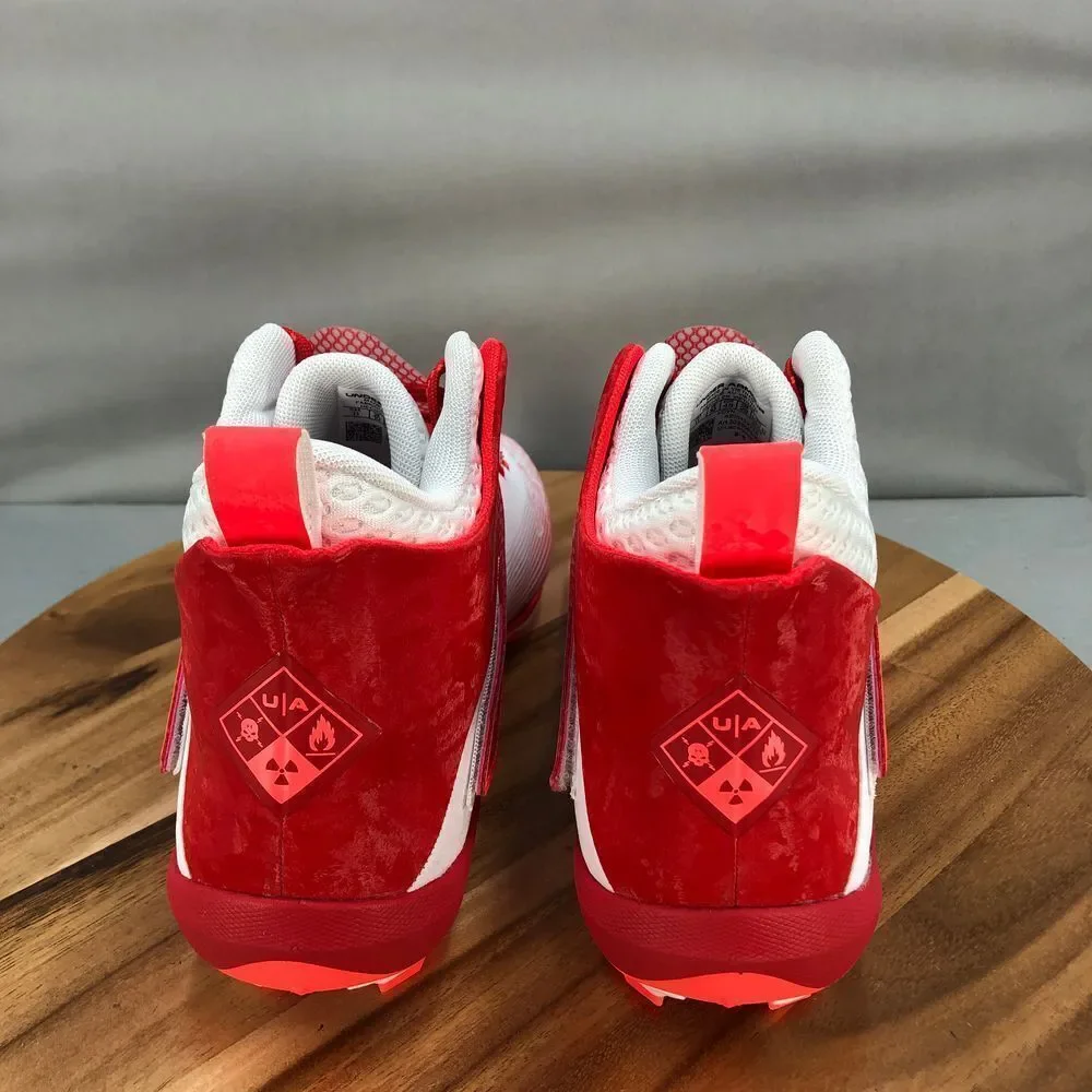 Under Armour Hammer MC Football‎ Cleats Mens 12 Red White Mid Top Performance